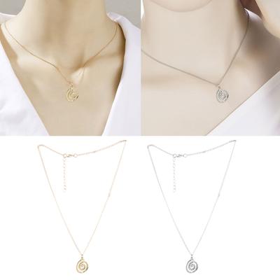 Elegant Spiral Circle Pendant Necklace Decorative Spiral Circles Necklace with Adjustable Chain for Fashion Enthusiasts