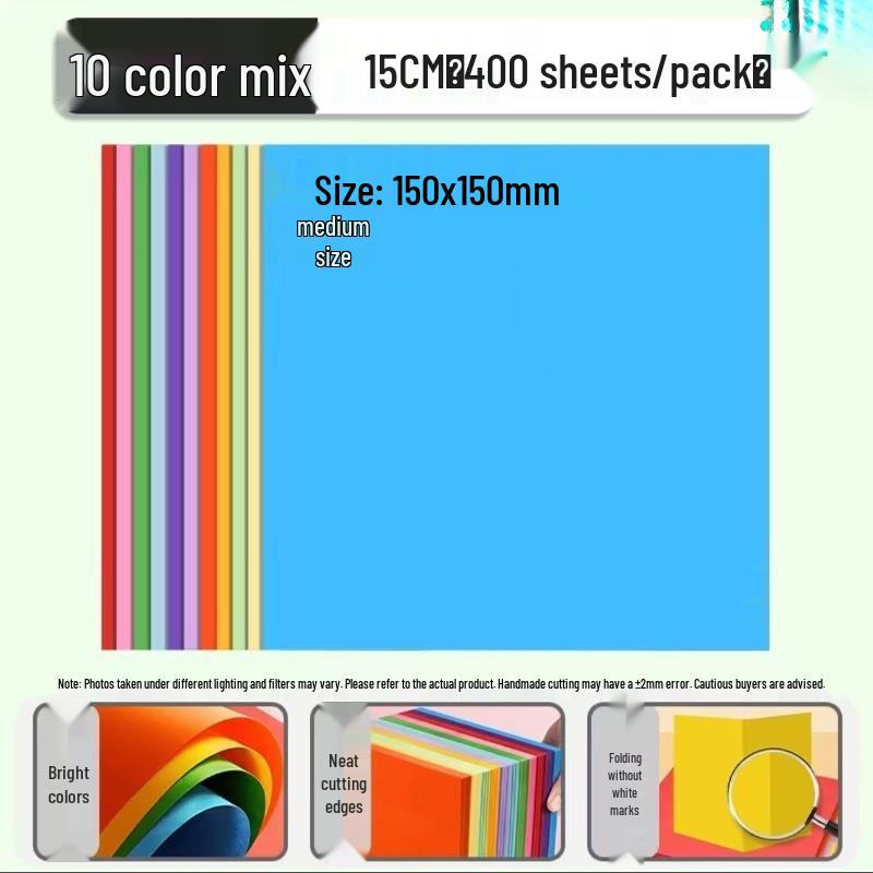 Origami Colored Paper Set for Elementary Students - Crafting and Paper Cutting for Children