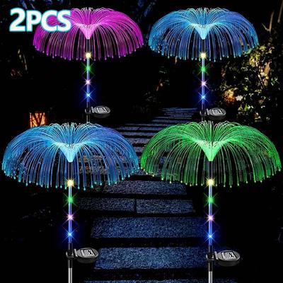 2pc Solar Jellyfish Decorations Light, RGB Color Changing Solar Power, Jellyfish Solar Lights, Outdoor Decor, Garden Lights, Outdoor Garden Waterproof