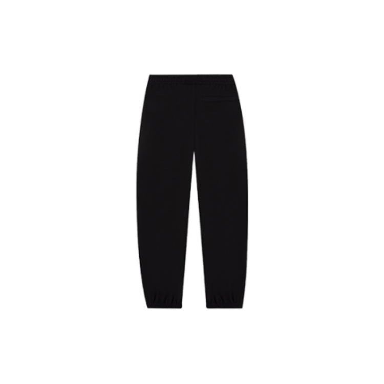 Li-Ning Badfive Logo Print Elastic Waist Cuffed Knit Sports Pants Women Bottoms Black AKLSC14-4
