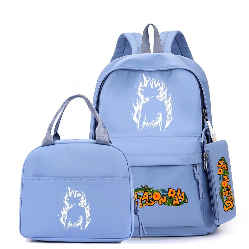 3Pcs/set Anime Dragon Ball Backpack with Lunch Bag for Girl Boy Back To School Bookbag Schoolbag Men Women Travel Bag Mochila