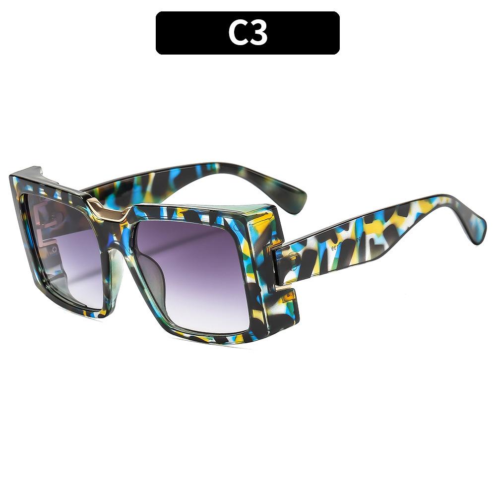 Women's sunglasses, men's and women's fashion square large-frame sunglasses