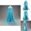 Elegant Long Sleeve Tutu Dress For Kids Girls Frozen Snow Queen Elsa Costume