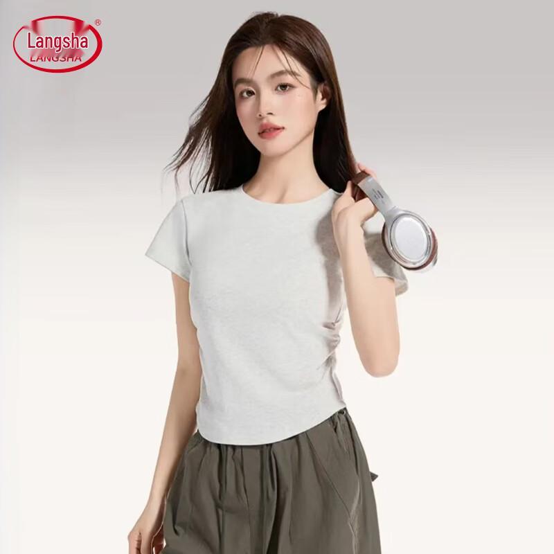 Langsha Women s Slim Fit Round Neck Short Sleeve T-Shirt XL