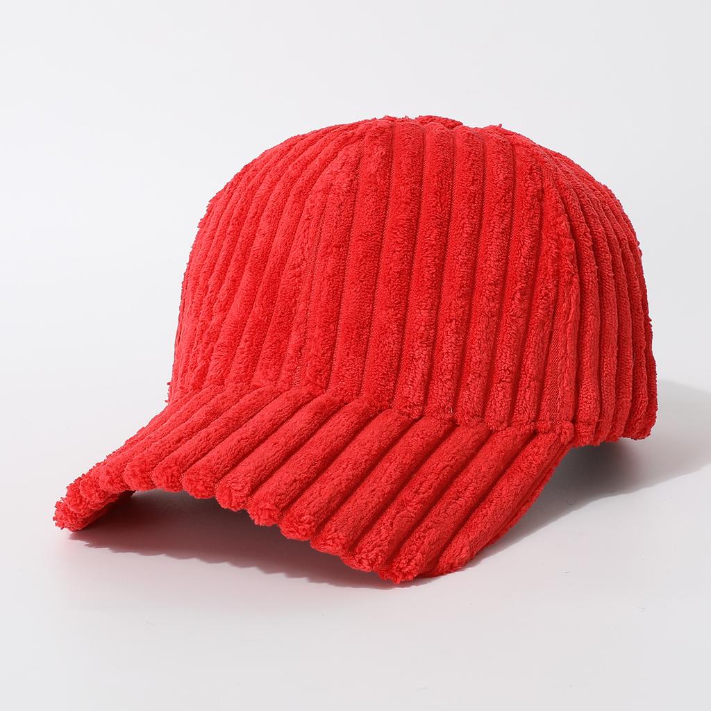 Solid Color Baseball Cap Peaked Cap Simple Thickened Fluffy Cute Versatile Hat