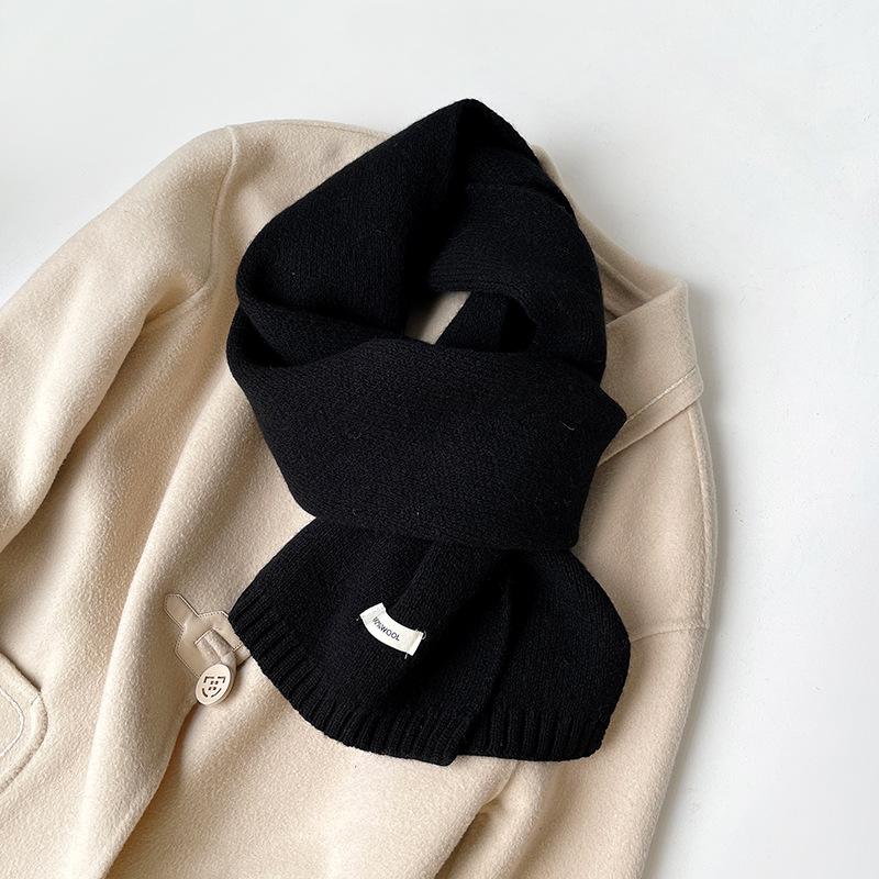 100% Pure Australian Wool Scarf Knitted Warm Neck Warmer For Men And Women New Style Solid Color Versatile Winter Accessory