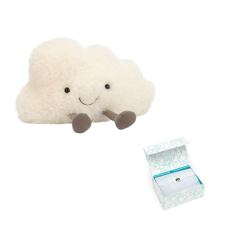 JELLYCAT Fun Items Series JELLYCAT Character Happy White Cloud Doll Plush Doll 22cm/36cm Height