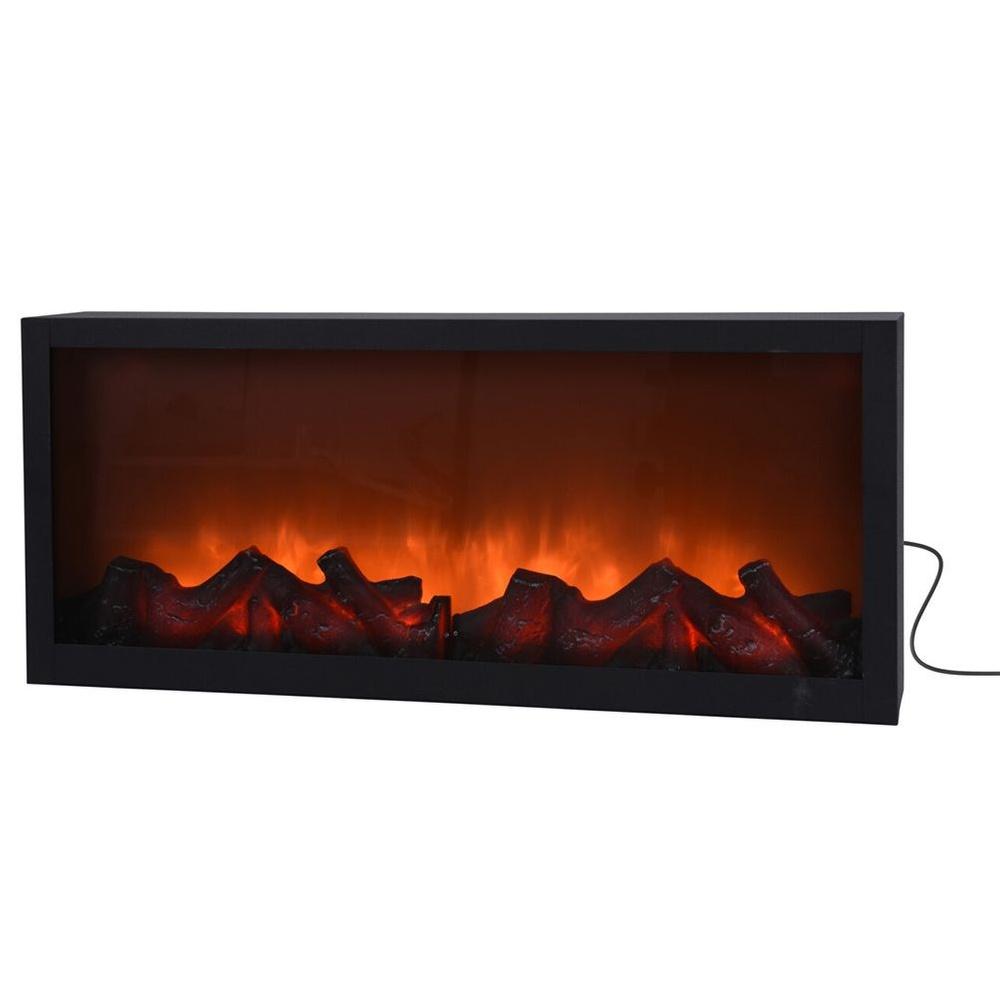 Elektrische Haard Led Metaal Zwart 57X25 Cm