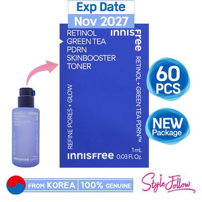 60pcs/60ml_Retinol Green Tea PDRN Skinbooster Toner 1ml (Sample Sachet)