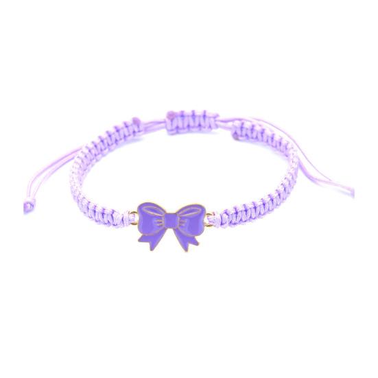 Bow Braided String Bracelet Adjustable String Rope Bracelet Handmade Friendship Gift Butterfly Cheerleader Wristlet for Friends Cheer Dance Team