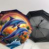 1PC Dolphins Ocean Automatic Open/Close Umbrella with Windproof, 8-Rib Sturdy Canopy, Durable Ribs, Fashionable Design1274A