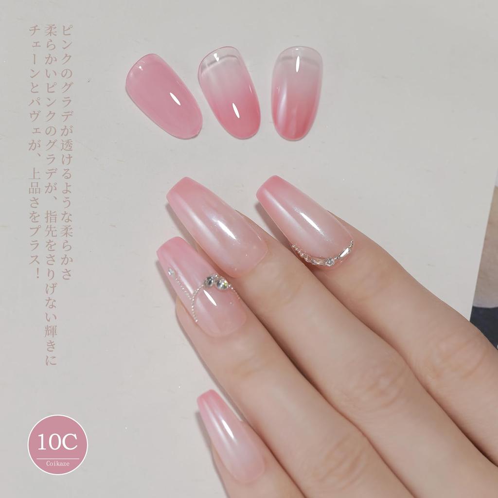 Coikaze Gel Nail Color Sheer Color Gel Polish Kit Set Compatible Rose Garden 6-Color UV/LED 5.2ml