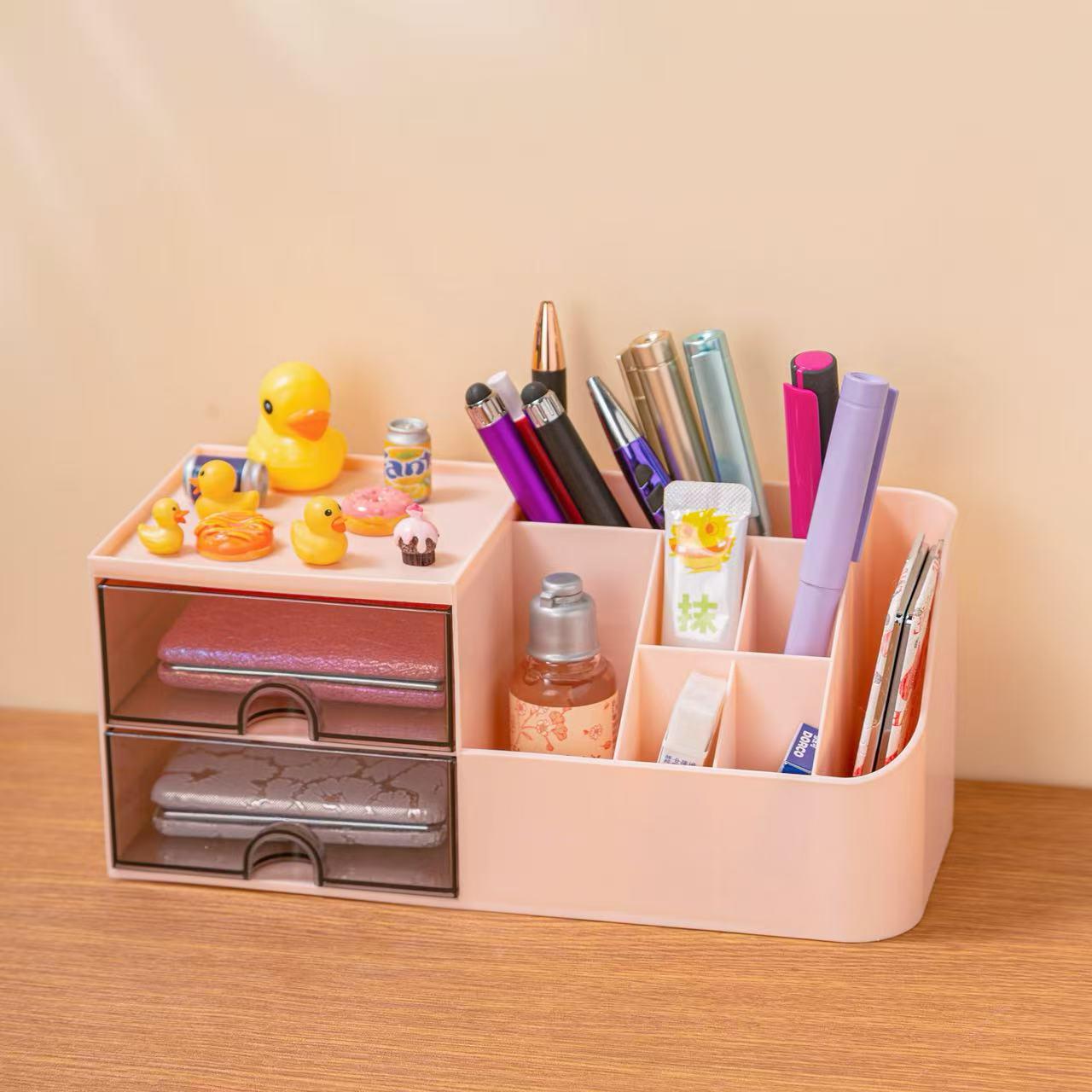 Multilayer Plastic Storage Box with Lid for Bathroom Home Dorm and Desktop - Pen Holder and Drawer Compartments Included 1070₽
