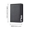 Black Faux Leather Slim Business-Style Wallet With Multiple Card Slots Credit Card & Driver'S License Holder Geometric Design
