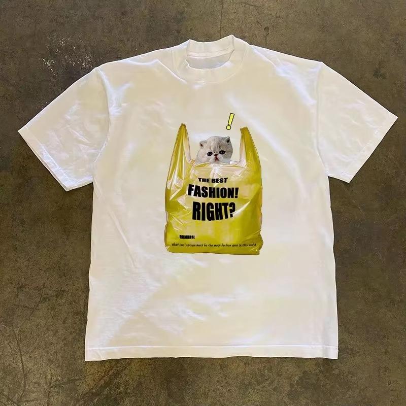 2026 Creative Simple Printing Harajuku Style Oversize Trendy Cotton T Shirt By Xiao Chen Story Multi