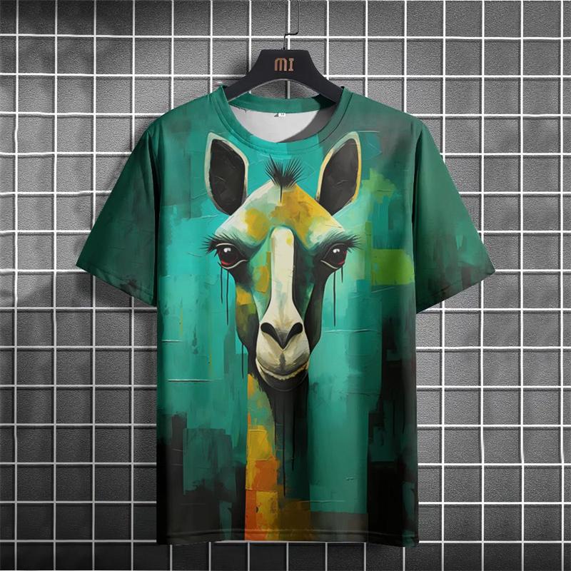 Fashion Funny Animal 3D Printed Men's T-shirt Summer Casual Loose Short Sleeve Plus Size Men and Women's Tees Tops Outdoor Streetwear