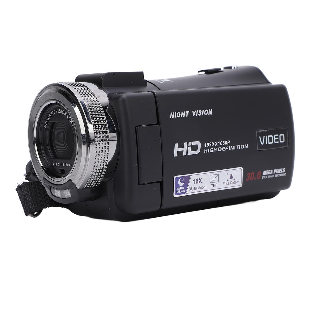 Video Camera Camcorder Digital Camera Recorder Full HD 1080P 30FPS 30MP 3.0 Inch 270 Degree Rotation LCD 16X Zoom