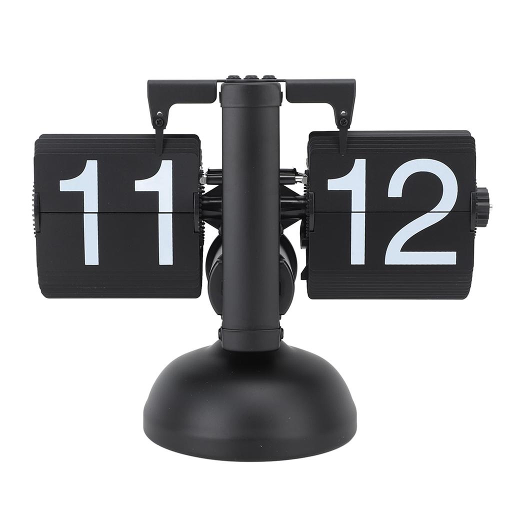 Retro Large Number 24-Hour Flip Desk Clock, Stainless Steel Table Clock, Easy To Read, Best Retro Birthday or Christmas Gift, Perfect for Living Room,