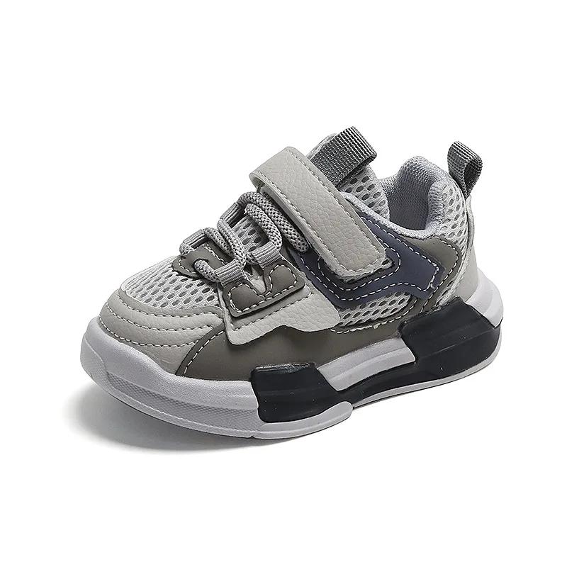 

New Fresh Chunky Sneakers for Children Spring Breathable Flat Shoes Kids Little Girls Boys Casual tennis Shoes Child G07014 21 серый