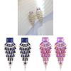 Geometric Alloy Long Earrings For Women With Colorful Rhinestones In Fashion Spring