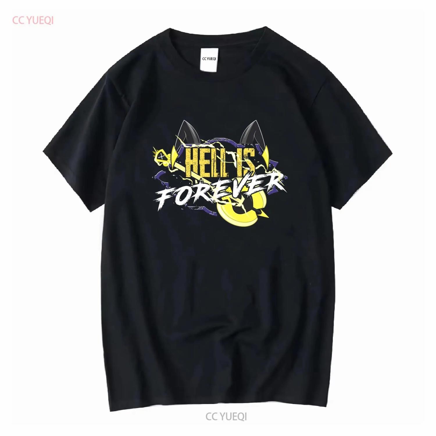 

2026 New Fashion Casual Hazbins Hotels Adam Hell Is Forever Oversized T Shirt Men O Neck Pure Cotton Shi Vintage Homme Unisex XXXXXL чорний