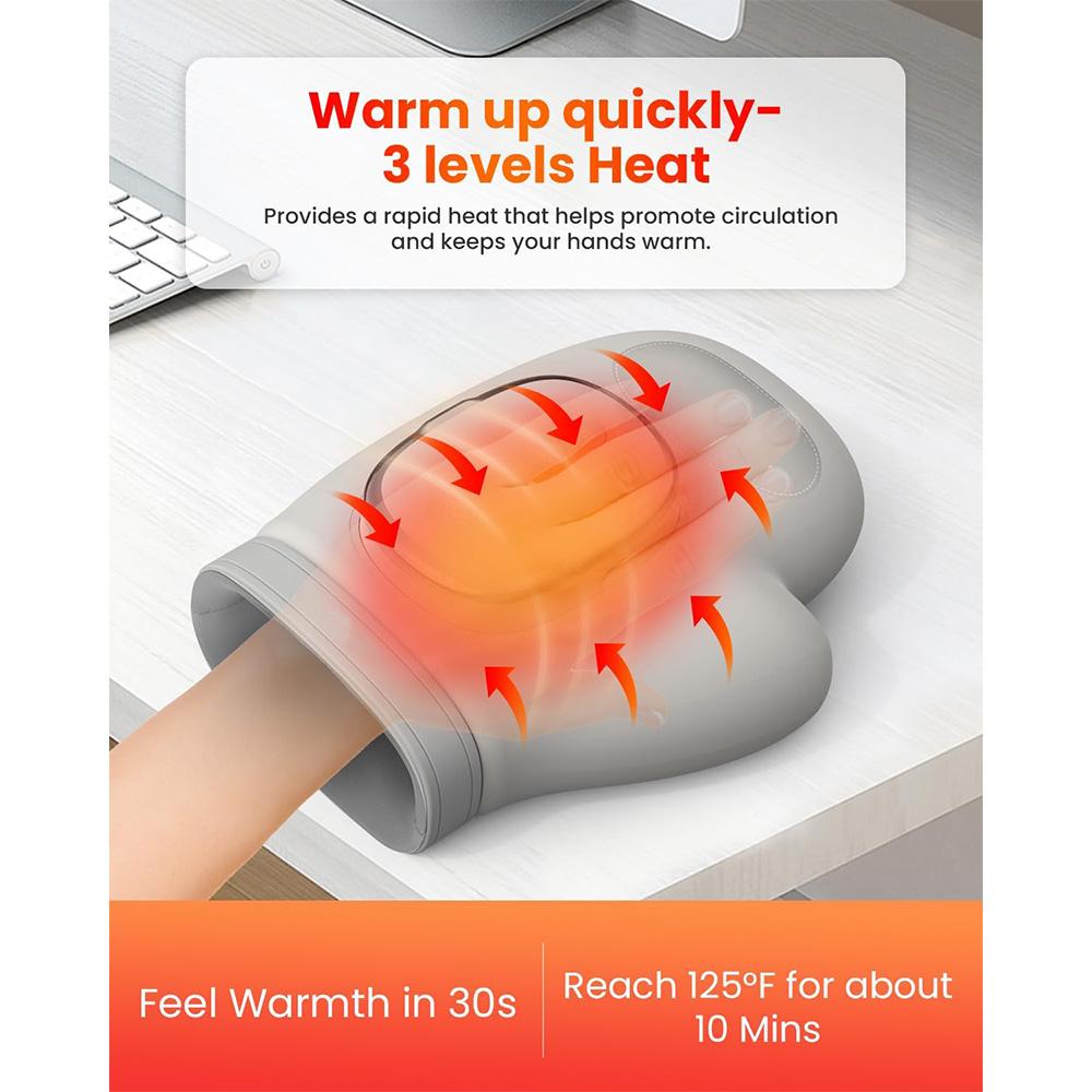 Updated Bigger Cordless Electric Hand Massager with Heat Compression  Carpal Tunnel Wrist Finger Massage Gifts