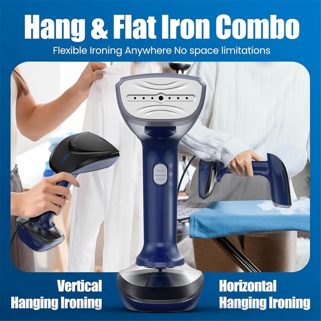 Powerful Handheld Fabric Steamer - 1800W with Fast Ceramic Heat-Up Plate, 2-In-1 Ironing & Wrinkle Remover,US Plug White