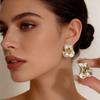 Women's Irregular Metal Flower Stud Earrings Punk Fashion Street Party Jewelry Simple Valentine's Day Gift