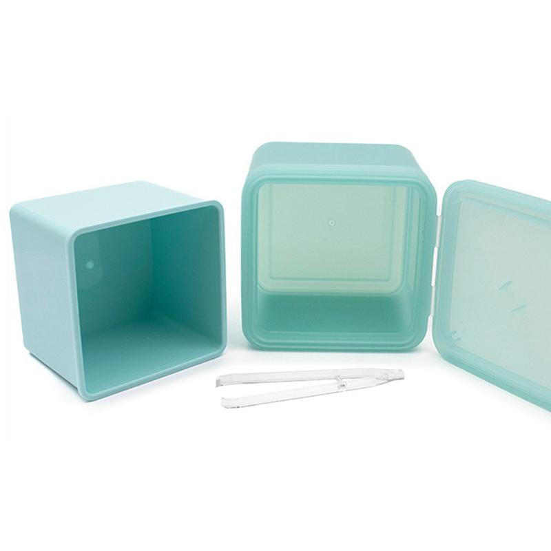 Double Layer Makeup Remover Cotton Box With Tweezers Wide-Mouth Flip Storage Box Cover Cotton Pads Organizer Nail Art Tool Case