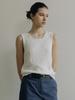 LOEUVRE Pure Cotton Soft Textured Knit Sleeveless Top Sk6Mp740_2Color