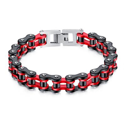 Men’s Stainless Steel Bike Chain Bracelet – OPK Punk Motorcycle Style Wristband