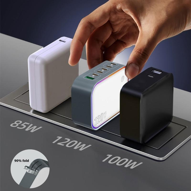 Various Port 120W Charging Station 5C1A Desktop Charging Intelligent Power Distribution Fast Charging Adapter