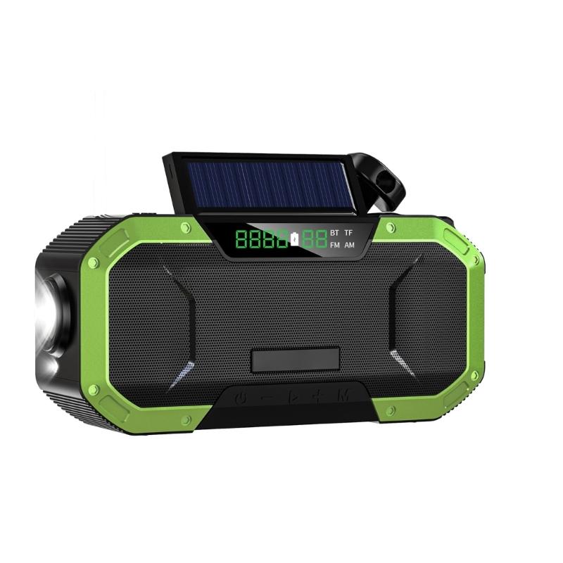 Solar Hand Cranks Radio with FM AM Band Reception Emergency SOS Alarm IPX5 Waterproof for Camping Survival Adventure