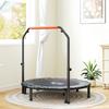 48" Foldable Mini Fitness Trampoline, with Adjustable Foam Handle, Orange