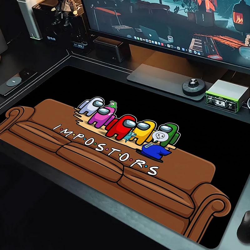Among Us Large Size Mouse Pad Large Gaming Table Cushion Non-slip Laptop Tablet Big Mousepad XXL Mat Mini PC Playmat With Lock Edge