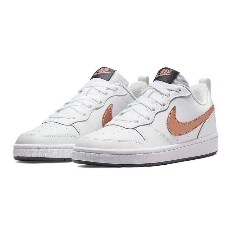 (GS) Nike Court Borough Low 2 'White Metallic Red Bronze' Kids' BQ5448-116