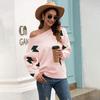 Women's Long Sleeve Jacquard Knit Sweater - Autumn 2024 European & American Style Pullover Top