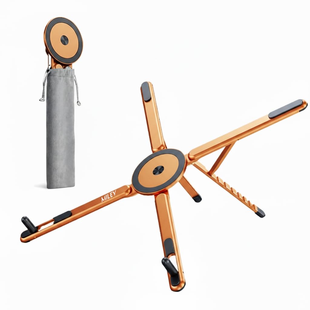 

Miley New Foldable Laptop Stand, PC Stand, Tablet Stand, Ergonomic Design, 8 Adjustable Heights & Angle Positions, Non-Slip Design, Lightweight, Spa