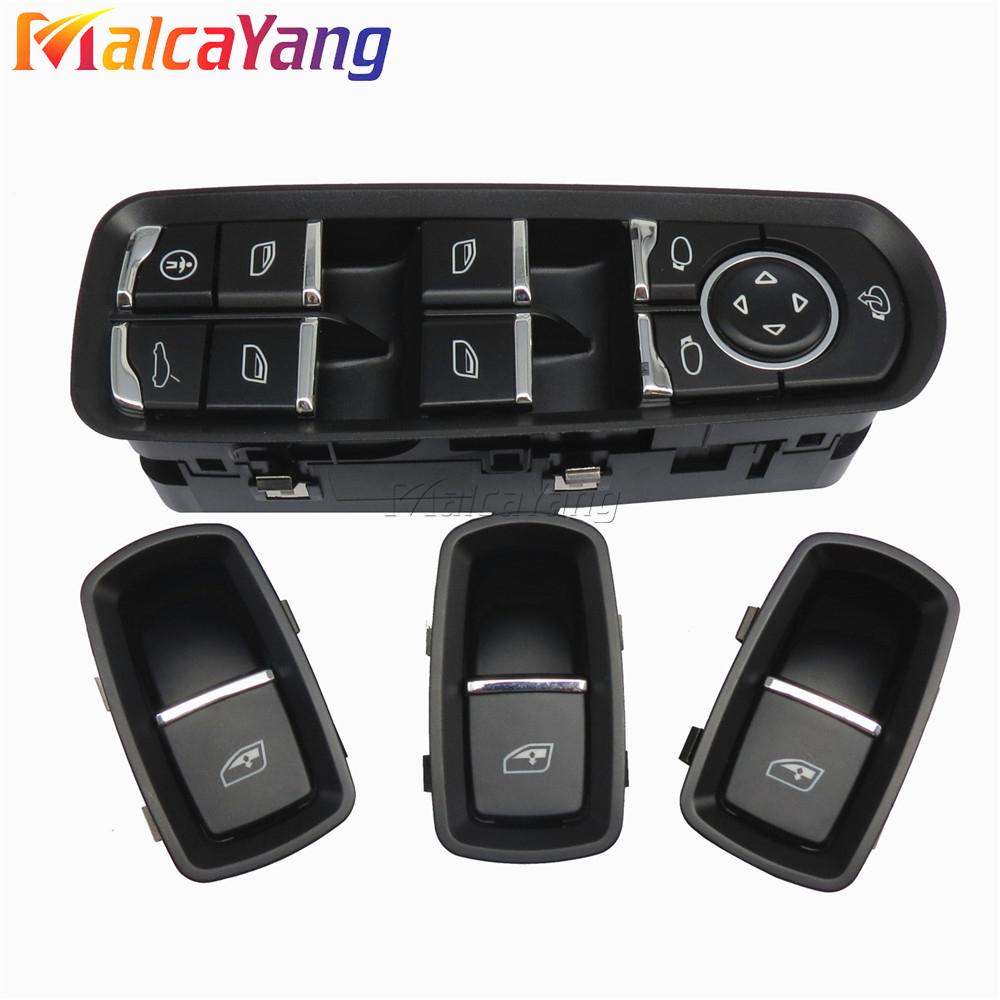 4X Window Control Switch For Porsche Panamera Cayenne Macan Driver Passenger Side Button 7PP959855C 7PP959858RDML 7PP959858MDML