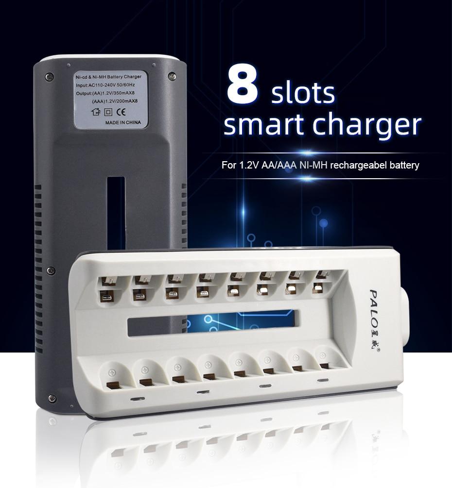 Cityork 1,2 V AAA wiederaufladbare Batterie NI-MH 1100 mAh wiederaufladbare 3A-Batterien für LED-Taschenlampen-Spielzeugauto + 8 Steckplätze Ladegerät