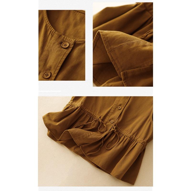 Women S Cotton Ruffled Round Neck Loose Fit Vest Top