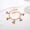 HOT Cherry Strawberry Pendant Girl's Bag Charms Sweet Layered Metal Chain Accessories For HandbagsTote Hanging Ornaments 2025