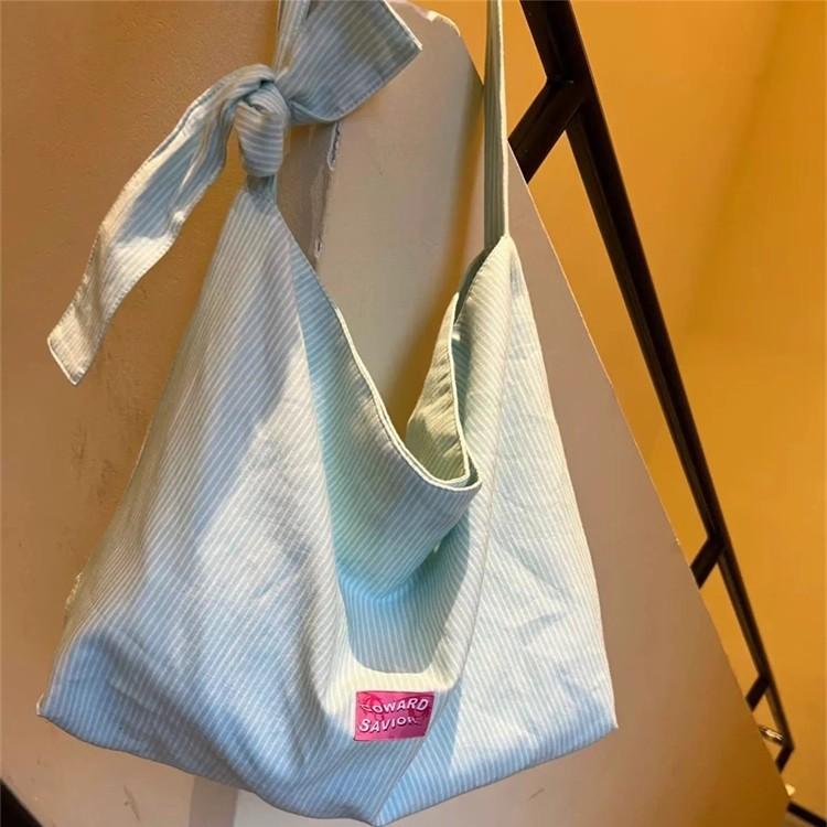Large Capacity Mint Green Tote Bag New Lazy Canvas Bag Simple Commuter Shoulder Messenger Bag