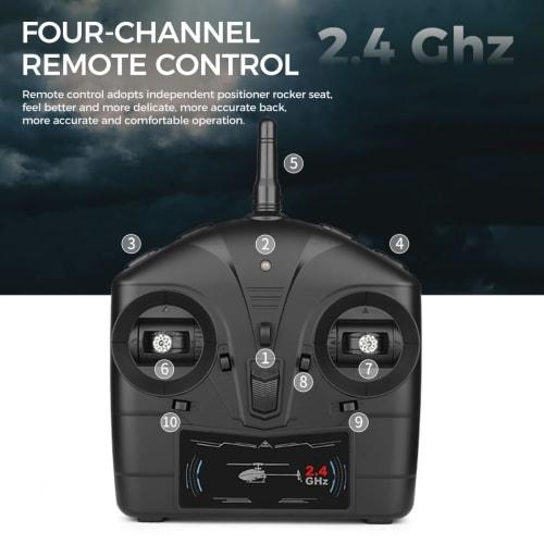 FunXylophy WL K170 Blackhawk RC Helicopter, 2.4G 4CH Flybarless 6-Axis Gyroscope High Altitude Hovering RC Military Helicopter with Display Stand and