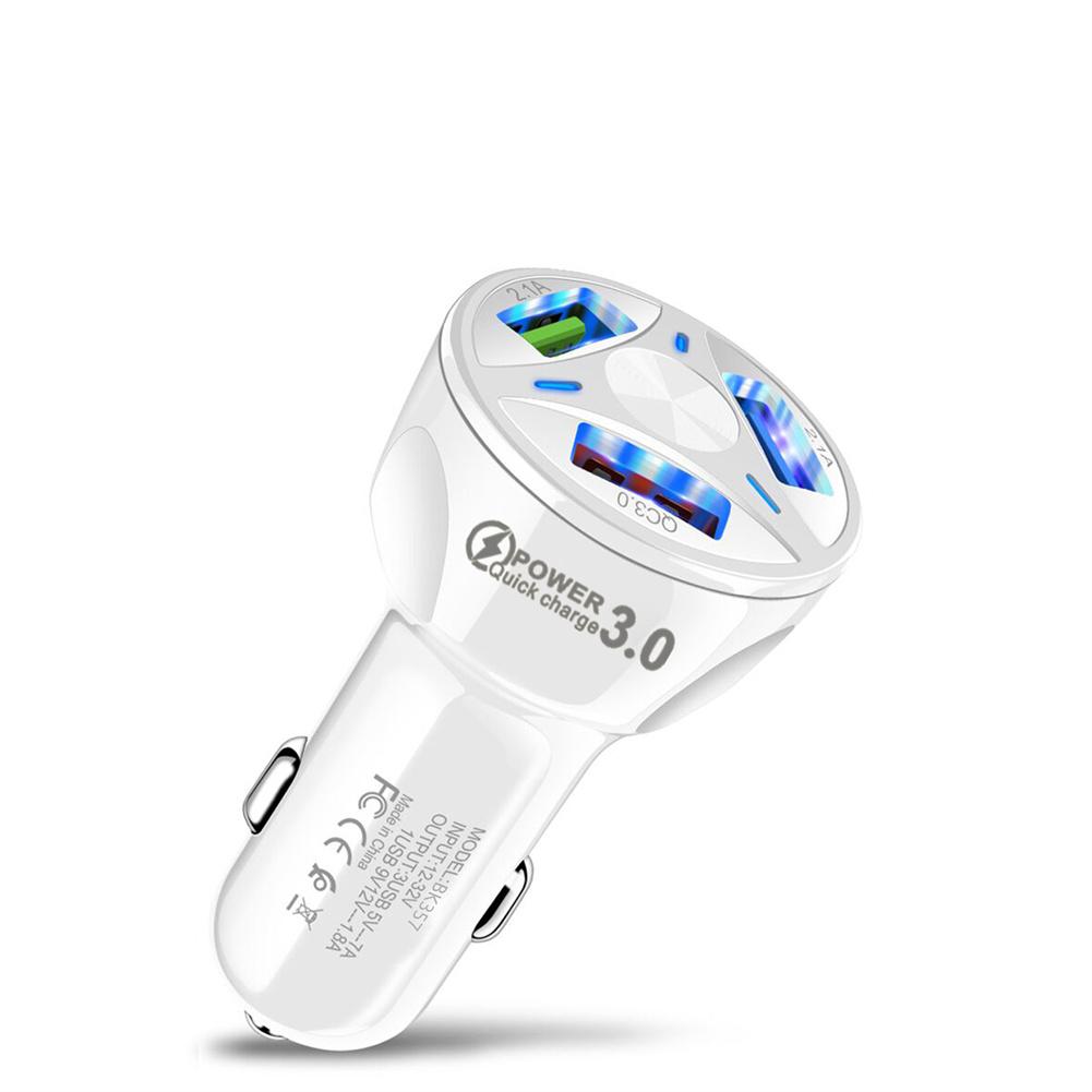 3a Qc3.0 4usb Car Lighter Charger 12-24v Car Quick Charger Adapter With Led Light For Iphone Car Phone Charger