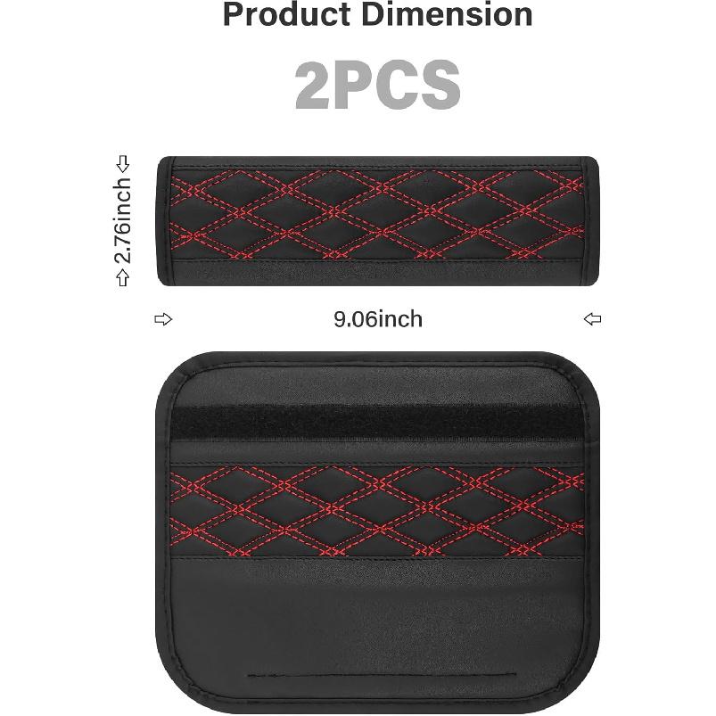 2PCS Car Seat Belt Cover Pads,Leather Seatbelt Covers Protect Shoulder And Neck Car Accessories Interior,Universal Car Seat Strap Pads Car