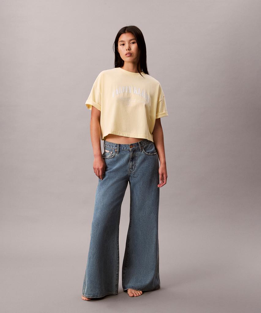 Kaelbinkeullainjin Women'S Cropped Boxy Heritage Chest Logo Short Sleeve T-Shirt 47F813G Zrk