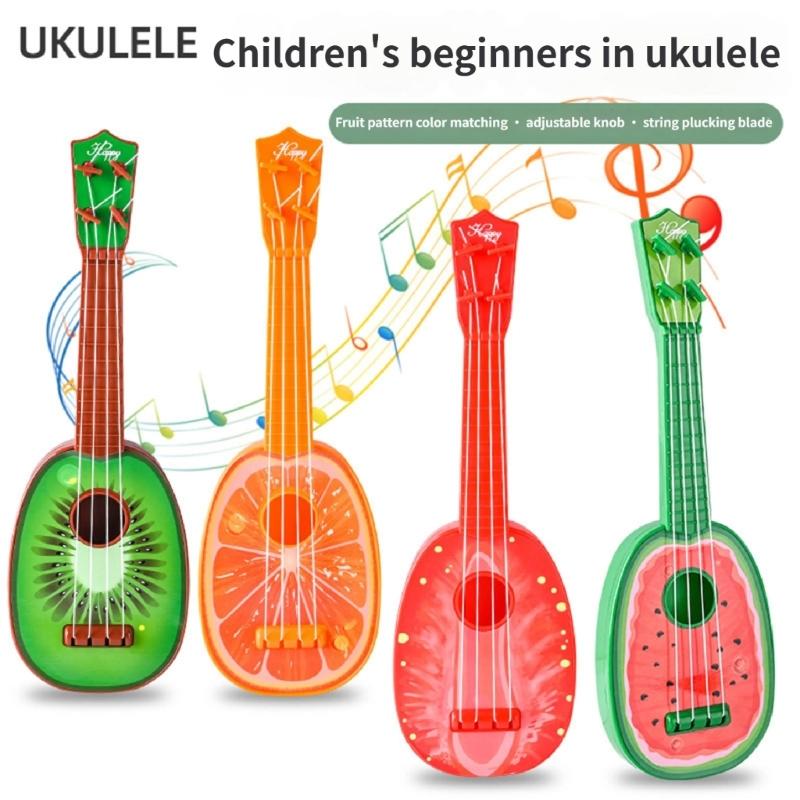 Beginner Friendly Children Ukulele Musical Instrument Toy for Early Music Education Fruit Theme Kids Ukulele Gift