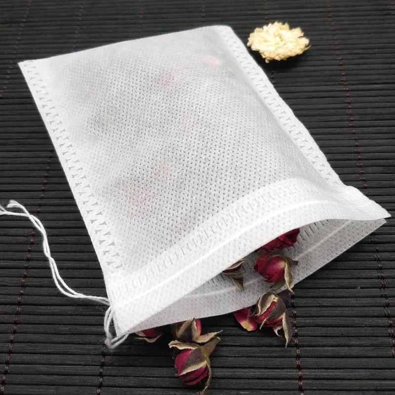 100 Bucăți Pliculețe de Ceai De Unică Folosință Multi-Dimensiuni Material Nețesut Pentru Ceai cu Frunze Vrac Pungă goală cu Șnur Pliculețe Filtru pentru Cafea Rece