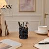 Office Desk Pen Holder Macaron Color Holder, Cloud Pleat Design Pencil Dressing Table Storage Soft Satin Compact Desktop Organizer for Pens